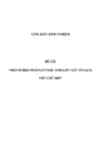 Sáng kiến kinh nghiệm  một số biện pháp giúp học sinh lớp 3 giữ vở sạch, viết chữ đẹp