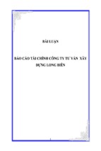 Tiểu luận thực trạng hoạt động tại công ty tư vấn xây dựng long biên