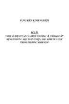 Sáng kiến kinh nghiệm một số biện pháp của hiệu trưởng về chỉ đạo xây dựng trường học thân thiện, học sinh tích cực trong trường mầm non