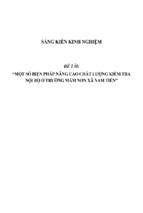 Sáng kiến kinh nghiệm một số biện pháp nâng cao chất lượng kiểm tra nội bộ ở trường mầm non xã nam tiến