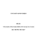 ứng dụng công nghệ thông tin vào quản lý giáo dục trường tiểu học