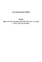 Sáng kiến kinh nghiệm rèn chữ viết cho học sinh lớp 1 để nâng cao chất lượng vở sạch chữ đẹp