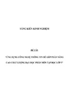 ứng dụng công nghệ thông tin đề góp phần nâng cao chất lượng dạy học phân môn tập đọc lớp 5