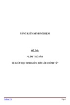 Sáng kiến kinh nghiệm  làm thế nào để giúp học sinh giảm bớt lỗi chính tả”