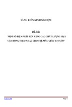 Sáng kiến kinh nghiệm một số biện pháp rèn nâng cao chất lượng  dạy vận động theo nhạc cho trẻ mẫu giáo 4 5 tuổi