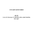 Sáng kiến kinh nghiệm  các kỹ năng dạy từ mới môn tiếng anh ở trường tiểu học