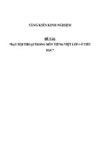 Sáng kiến kinh nghiệm  dạy hội thoại trong môn tiếng việt lớp 4 ở tiểu học