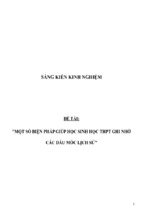 Sáng kiến kinh nghiệm  một số biện pháp giúp học sinh học thpt ghi nhớ các dấu mốc lịch sử