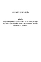 Sáng kiến kinh nghiệm  một số biện pháp nhầm nâng cao chất lượng dạy học môn tập làm văn cho học sinh lớp 3b2, trường tiểu học mỹ phước d