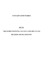 Sáng kiến kinh nghiệm skkn một số biện pháp nâng cao chất lượng bữa ăn cho trẻ trong trường mầm non