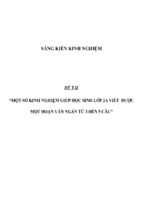 Sáng kiến kinh nghiệm skkn một số kinh nghiệm giúp học sinh lớp 2a viết  được một đoạn văn ngắn từ 3 đến 5 câu