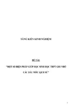 Sáng kiến kinh nghiệm  một số biện pháp giúp học sinh học thpt ghi nhớ các dấu mốc lịch sử