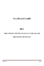 Sáng kiến kinh nghiệm  hiệu trưởng với công tác quản lý việc dạy học theo hướng chuyên sâu