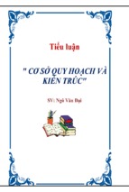 Tiểu luận cơ sở quy hoạch và kiến trúc