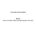 Sáng kiến kinh nghiệm  nâng cao chất lượng cho trẻ làm quen với toán