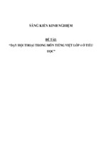 Sáng kiến kinh nghiệm  dạy hội thoại trong môn tiếng việt lớp 4 ở tiểu học