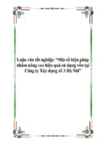 Luận văn một số biện pháp nhằm nâng cao hiệu quả sử dụng vốn ở công ty xây dựng số 3 hà nôi