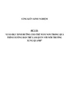 Sáng kiến kinh nghiệm  giáo dục dinh dưỡng cho trẻ mầm non trong quá trình hướng dẫn trẻ làm quen với môi trường xung quanhp