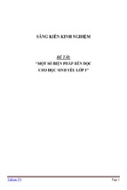 Sáng kiến kinh nghiệm một số biện pháp rèn đọc