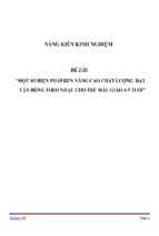 Sáng kiến kinh nghiệm skkn một số biện pháp rèn nâng cao chất lượng  dạy vận động theo nhạc cho trẻ mẫu giáo 4 5 tuổi