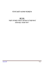 Sáng kiến kinh nghiệm  một số biện pháp chỉ đạo xã hội hoá  giáo dục mầm non