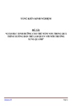 Sáng kiến kinh nghiệm  giáo dục dinh dưỡng cho trẻ mầm non trong quá trình hướng dẫn trẻ làm quen với môi trường xung quanh