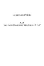 Sáng kiến kinh nghiệm  nâng cao chất lượng cho trẻ làm quen với toán