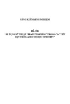 Sáng kiến kinh nghiệm áp dụng kỹ thuật “brainstorming” trong các tiết dạy tiếng anh cho học sinh thpt