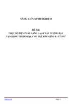 Sáng kiến kinh nghiệm skkn một số biện pháp nâng cao chất lượng dạy  vận động theo nhạc cho trẻ mẫu giáo 4   5 tuổi