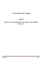 Sáng kiến kinh nghiệm skkn quản lý và chỉ đạo công tác trang trí lớp học tích cực