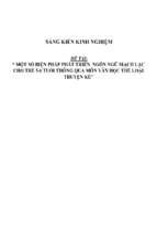 Sáng kiến kinh nghiệm một số biện pháp phát triển  ngôn ngữ mạch lạc cho trẻ 5 6 tuổi thông qua môn văn học thể loại truyện kể