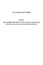 Sáng kiến kinh nghiệm skkn một số biện pháp trong công tác phổ cập giáo dục mầm non cho trẻ 5 tuổi ở trường mầm non