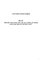 Sáng kiến kinh nghiệm skkn phương pháp khai thác số liệu thống kê trong giảng dạy địa lí ở trường thpt