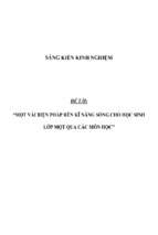 Sáng kiến kinh nghiệm một vài biện pháp rèn kĩ năng sống cho học sinh lớp một qua các môn học