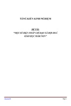 Sáng kiến kinh nghiệm  một số biện pháp chỉ đạo xã hội hoá  giáo dục mầm non