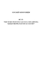 Sáng kiến kinh nghiệm skkn một số biện pháp nâng cao chất lượng kiểm tra nội bộ ở trường mầm non xã nam tiến