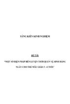 Sáng kiến kinh nghiệm một số biện pháp rèn luyện thói quen vệ sinh hàng ngày cho trẻ mẫu giáo 3   4 tuổi