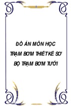 Tiểu luận trạm bơm thiết kế sơ bộ trạm bơm tưới