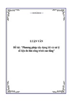 Luận văn phương pháp xây dựng lới và xử lý số liệu đo lún công trình cao tầng