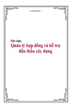 Tiểu luận quản lý hợp đồng và hỗ trợ đấu thầu xây dựng