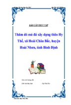 Báo cáo thăm dò mỏ đá xây dựng thôn hy thế, xã hoài châu bắc, huyện hoài nhơn, tỉnh bình định