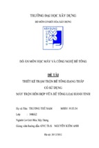 Khóa luận thiết kế trạm trộn bê tông dạng tháp có sử dụng máy trộn hỗn hợp vữa bê tông loại hành tinh