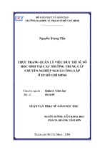 Thực trạng quản lý việc duy trì sĩ số học sinh tại các trường trung cấp chuyên nghiệp ngoài công lập ở tp hồ chí minh