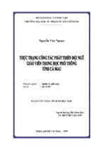 Thực trạng công tác phát triển đội ngũ giáo viên trung học phổ thông tỉnh cà mau