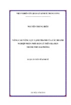 Nâng cao năng lực cạnh tranh của các doanh nghiệp phân phối bán lẻ trên địa bàn thành phố hải phòng