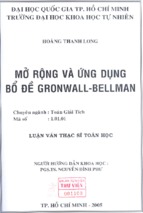 Luận văn thạc sĩ toán học mở rộng và ứng dụng bổ đề gronwall   bellman