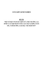 Sáng kiến kinh nghiệm một số biện pháp kết hợp giữa nhà trường, gia đình và xã hội nhằm nâng cao chất lượng chăm sóc, nuôi dưỡng, giáo dục trẻ mầm non