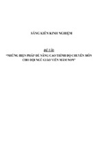 Sáng kiến kinh nghiệm những biện pháp để nâng cao trình độ chuyên môn cho đội ngũ giáo viên mầm non