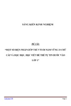 Sáng kiến kinh nghiệm một số biện pháp giúp trẻ 5 tuổi nắm vững 29 chữ cái và học đọc, học viết để trẻ tự tin bước vào lớp 1