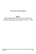 Sáng kiến kinh nghiệm một số biện pháp nâng cao chất lượng dạy  vận động theo nhạc cho trẻ mẫu giáo 4   5 tuổi